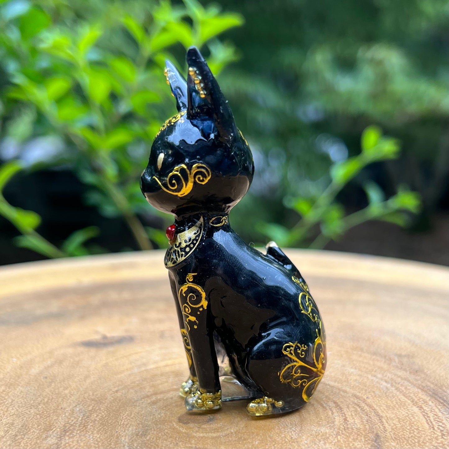 ブラック バステト神　猫さんオルゴナイト