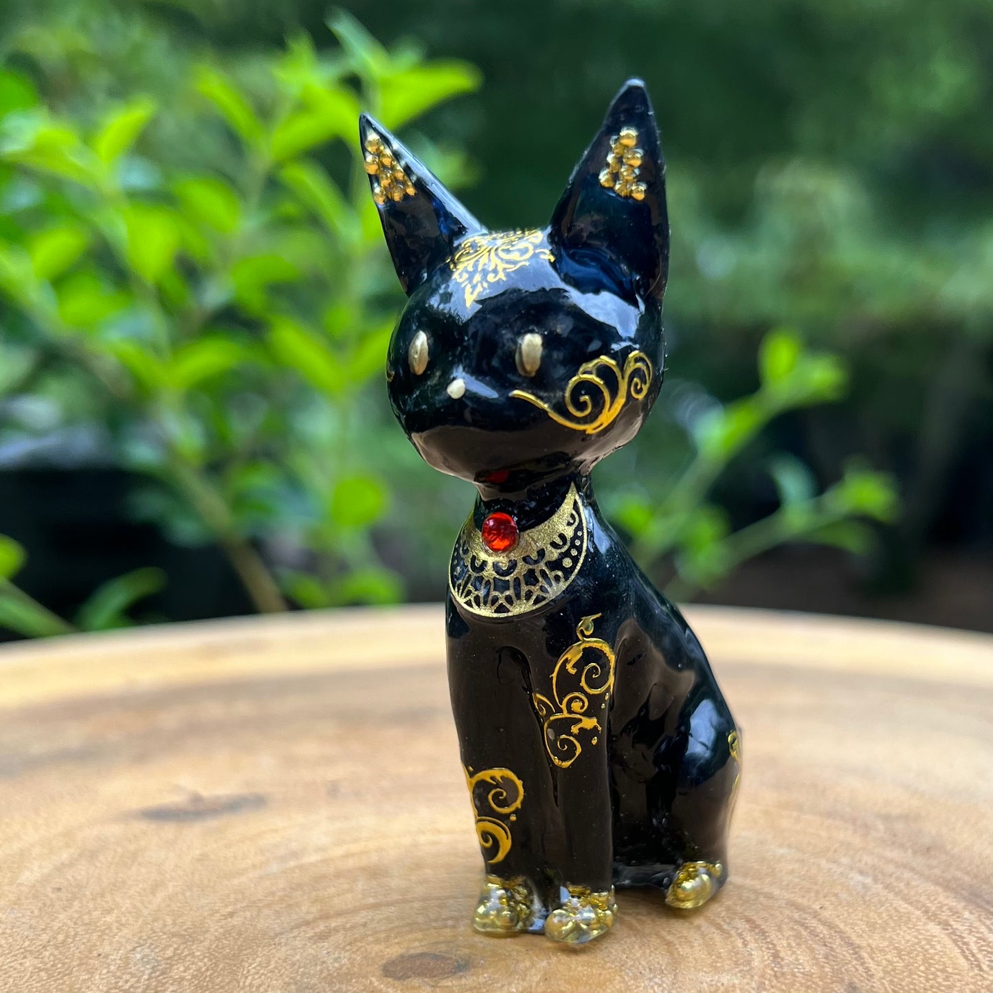 ブラック バステト神　猫さんオルゴナイト