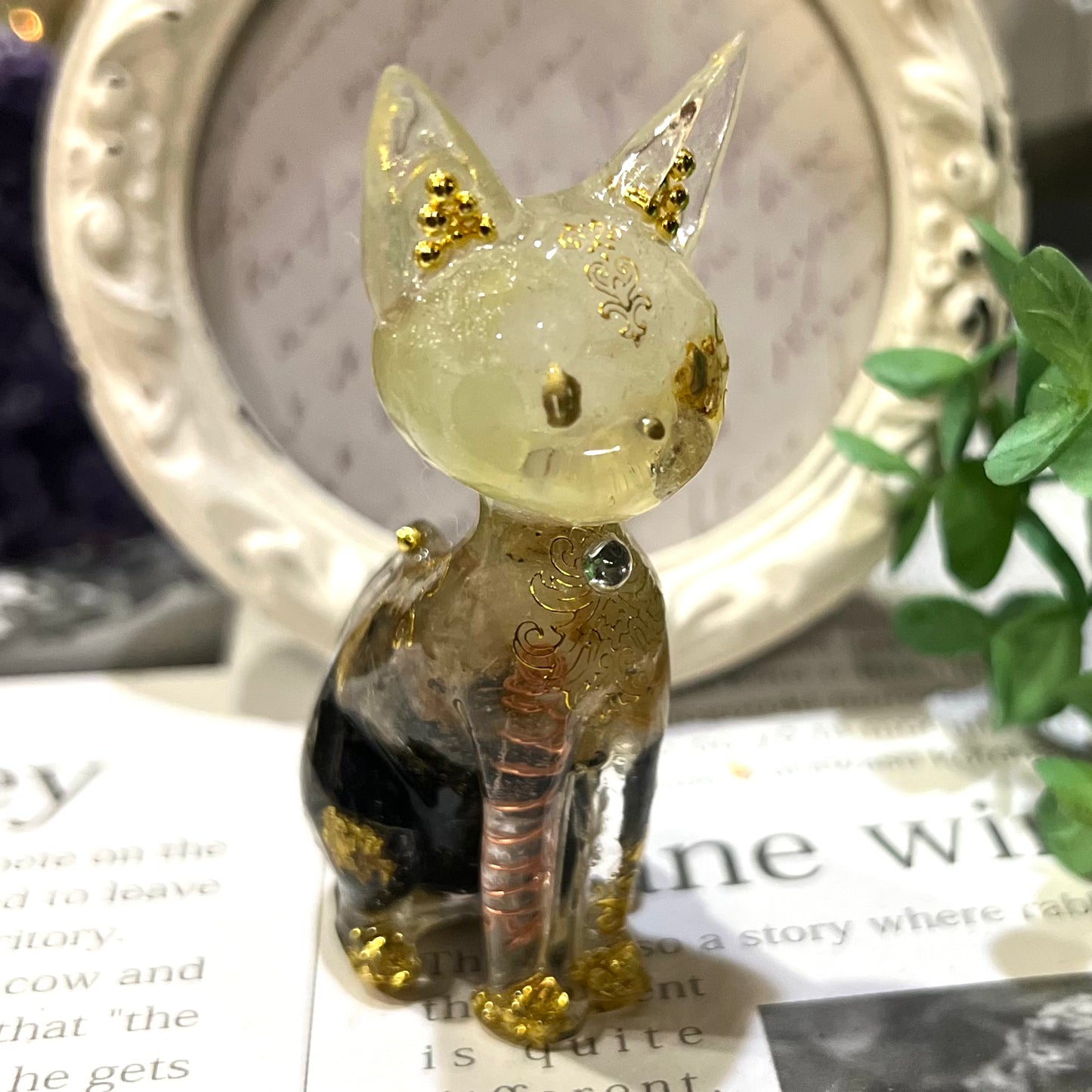 猫さんオルゴナイト　豊かさと邪気よけ