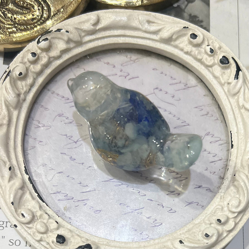 幸せの青い鳥とピンクの春告げ鳥 2点セット オルゴナイト 箸置き