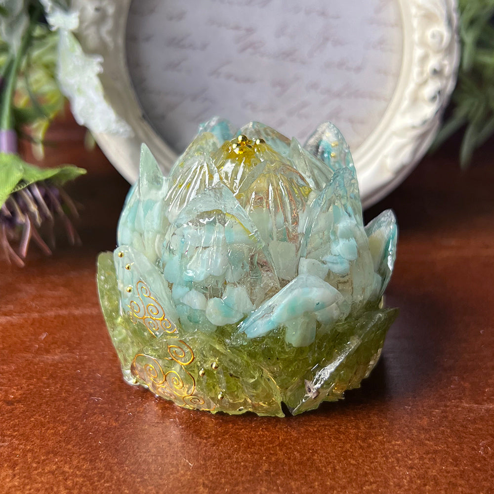 蓮の花オルゴナイト　ブルー